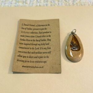 Sea of Galilee Pendent NEW Ship Decor from the Ichytus Collection Sacred stones